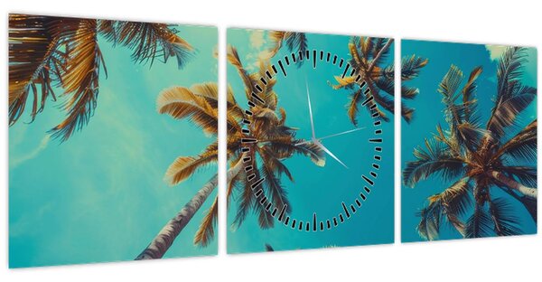 Kép - Magas pálmafák (órával) (90x30 cm)