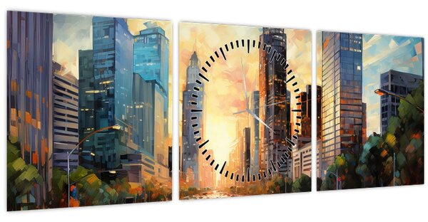 Kép - A város festése (órával) (90x30 cm)