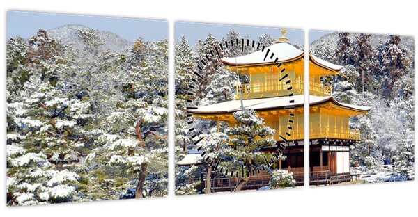 Kép - Kinkakuji, Japán (órával) (90x30 cm)