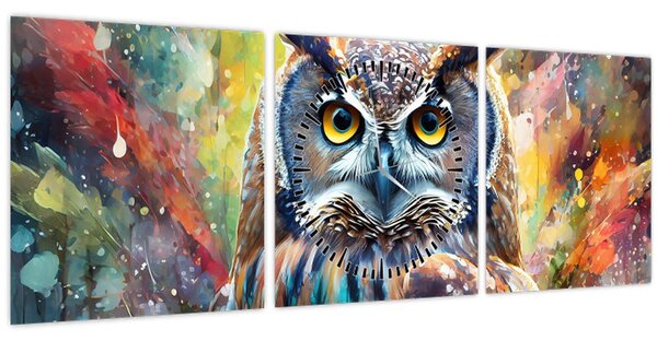 Kép - Egy bagoly festménye (órával) (90x30 cm)