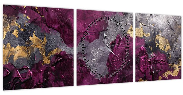 Kép - Texturáló absztrakció (órával) (90x30 cm)