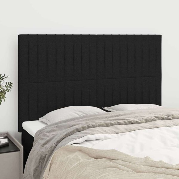 Fekete Szövet Fejtámla Szett - 4 db - 72x5x78/88cm