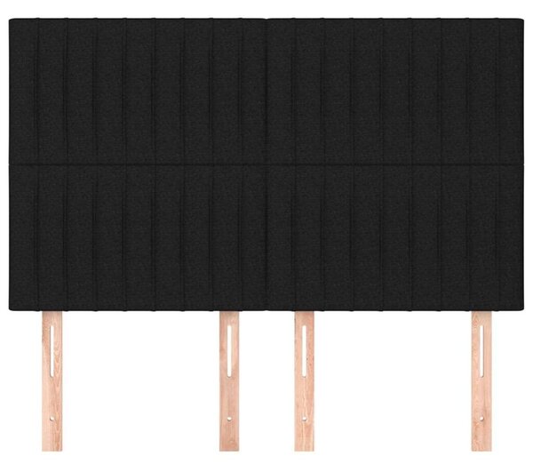 Fekete Szövet Fejtámla Szett - 4 db - 72x5x78/88cm