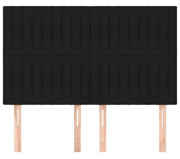 Fekete Szövet Fejtámla Szett - 4 db - 72x5x78/88cm