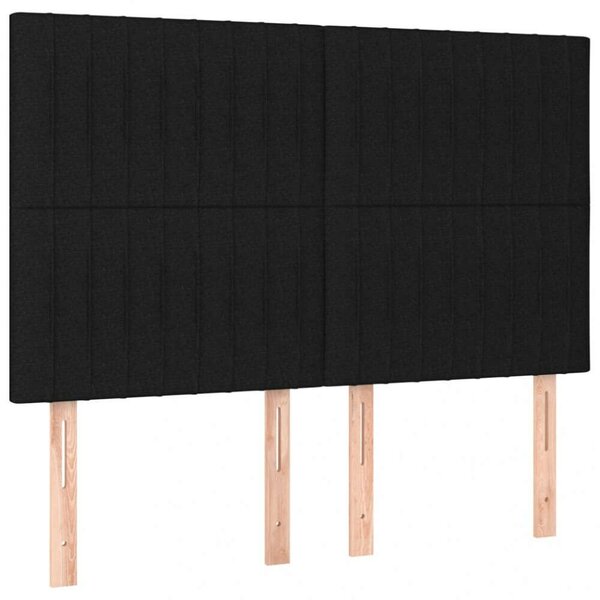 Fekete Szövet Fejtámla Szett - 4 db - 72x5x78/88cm