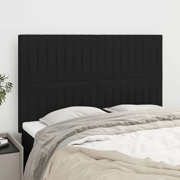 Fekete Szövet Fejtámla Szett - 4 db - 72x5x78/88cm