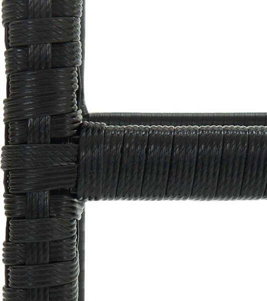 VidaXL - 3 db Bárszék - Fekete Polyrattan - Párnával