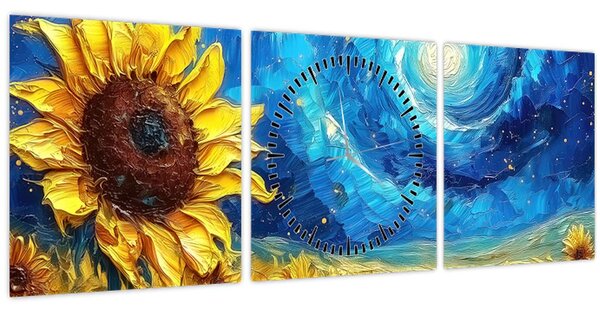 Kép - Festés napraforgó (órával) (90x30 cm)