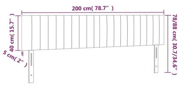 VidaXL LED-es Fejtámla - Szövet - 200x5x78/88 cm