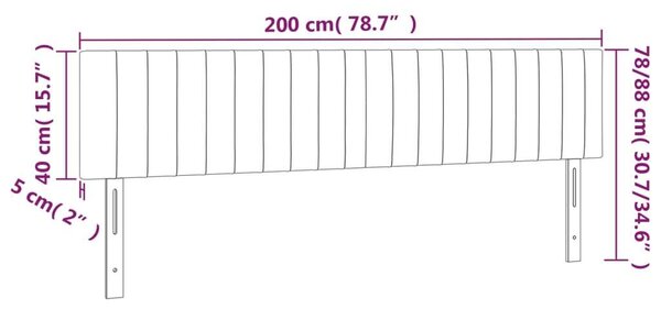 VidaXL LED-es Fejtámla - Szövet - 200x5x78/88 cm