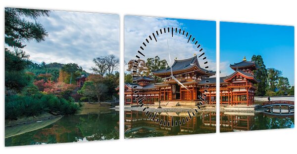 Kép - Byodo-in templom, Japán (órával) (90x30 cm)