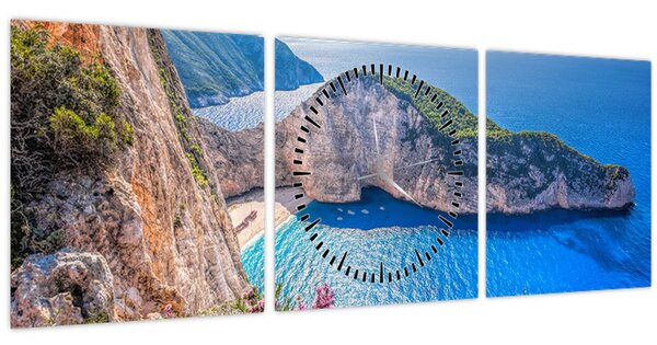 Kép - Navagio strand, Görögország (órával) (90x30 cm)