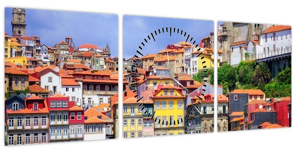Kép - Ribeira, Portugália (órával) (90x30 cm)