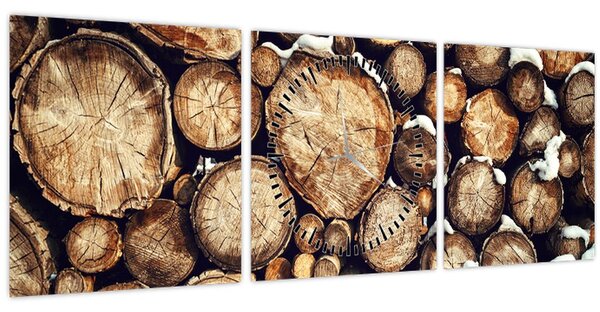 Kép - Fa a hóban (órával) (90x30 cm)