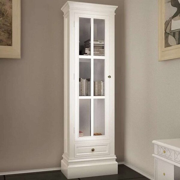 Fa Vitrines Szekrény - Fehér - 138cm