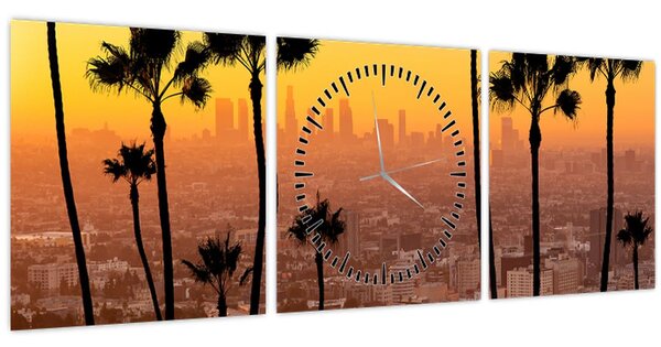 Kép - Los Angeles panorámája (órával) (90x30 cm)
