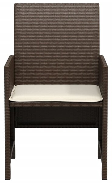 3 részes barna polyrattan bisztrógarnitúra párnákkal