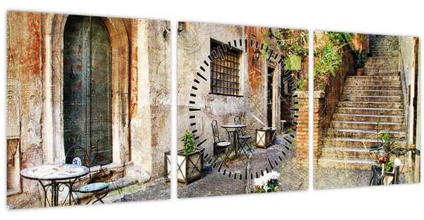 Kép - Róma régi utcái (órával) (90x30 cm)
