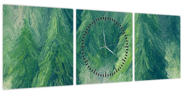 Kép - Festett tűlevelűek (órával) (90x30 cm)