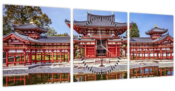 Kép - Buddhista templom (órával) (90x30 cm)