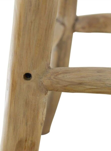 Teakfa Bárszék - Kecskebőr - 76cm