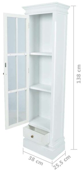 Fa Vitrines Szekrény - Fehér - 138cm