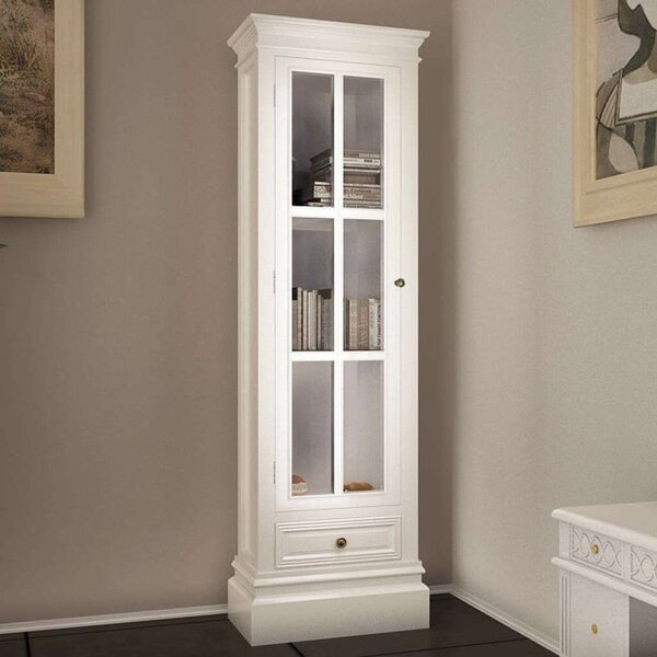 Fa Vitrines Szekrény - Fehér - 138cm