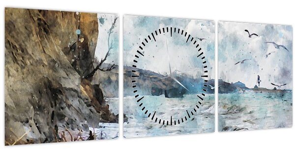Kép - Zátony, akvarell (órával) (90x30 cm)