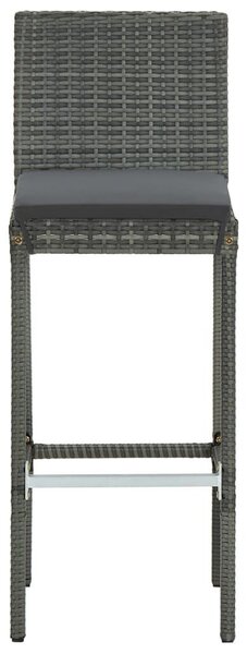 VidaXL Polyrattan Bárszék - Szürke - 6 db