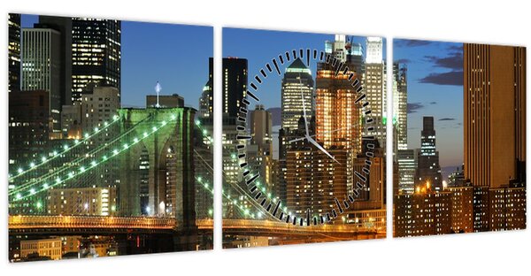 Kép - Híd New Yorkkal (órával) (90x30 cm)