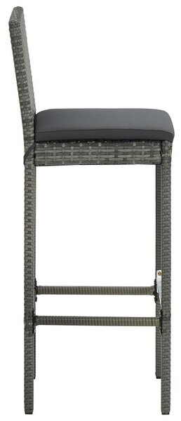 VidaXL Polyrattan Bárszék - Szürke - 6 db