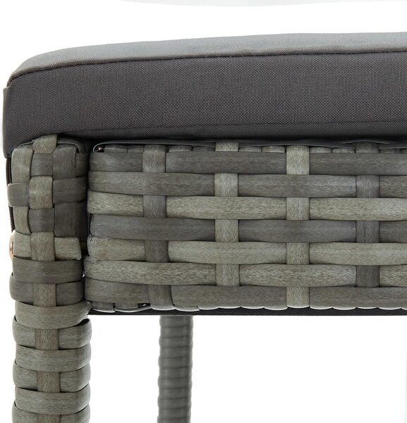 VidaXL Polyrattan Bárszék - Szürke - 6 db
