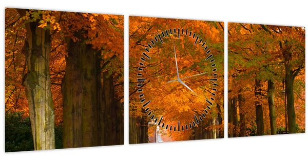 Kép - A Avenue of fák ősszel (órával) (90x30 cm)