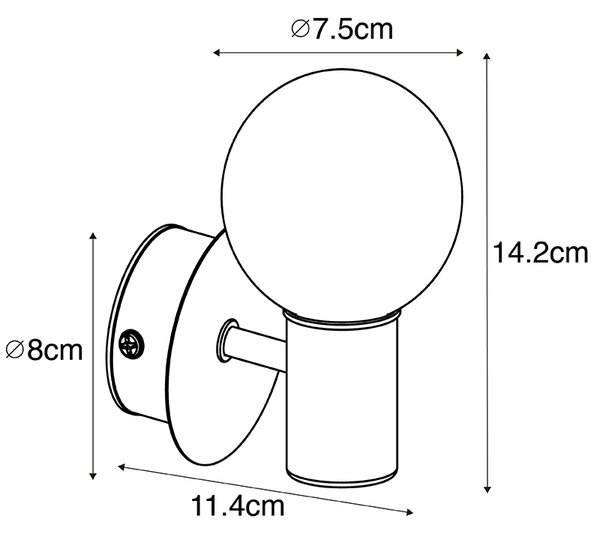 Modern fali lámpa fekete IP44 - Cederic Up