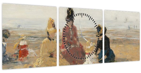 Kép - Eugène Boudin, On the Beach, Trouville, reprodukciók (órával) (90x30 cm)