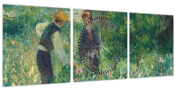 Kép - Auguste Renoir, Picking Flowers, reprodukciók (órával) (90x30 cm)