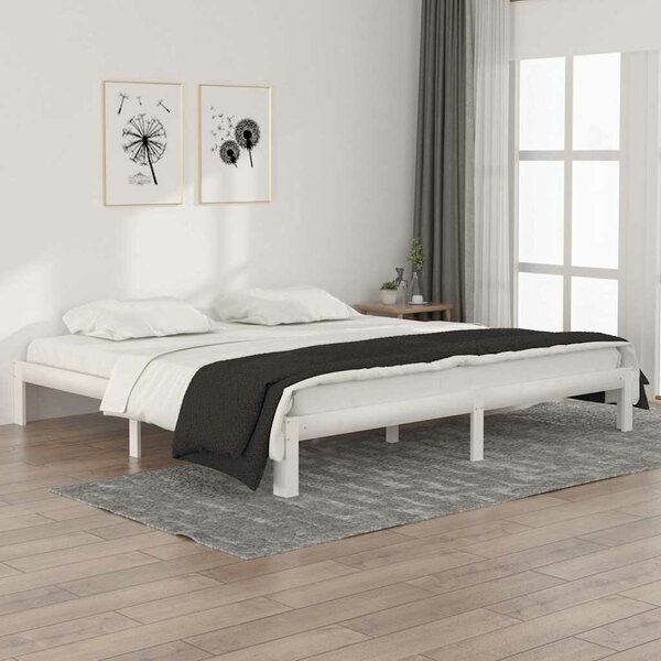 VidaXL fehér tömör fenyőfa ágykeret 200 x 200 cm