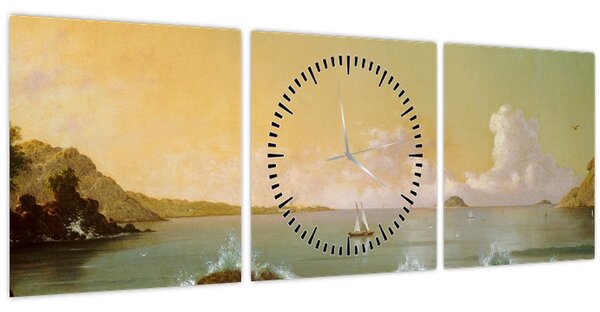 Kép - Martin Johnson Heade, Rio de Janeiro Bay, reprodukciók (órával) (90x30 cm)