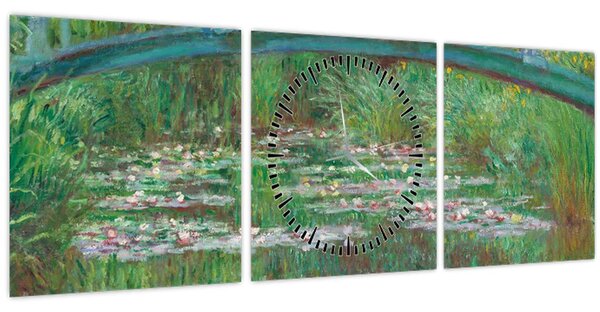 Kép - Claude Monet, The Japanese Footbridge, reprodukciók (órával) (90x30 cm)