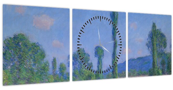 Kép - Claude Monet, Poppy Field (Giverny), reprodukciók (órával) (90x30 cm)