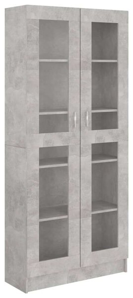 VidaXL betonszürke forgácslap vitrinszekrény 82,5 x 30,5 x 185,5 cm
