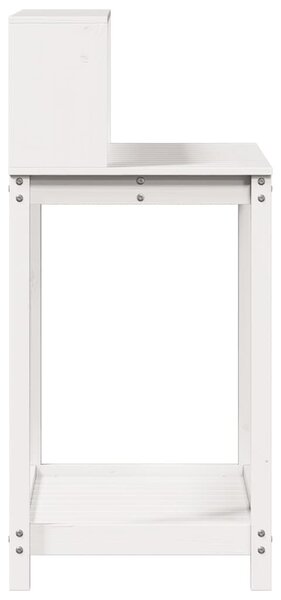 Fehér tömör fenyőfa ültetőasztal polccal 82,5 x 50 x 109,5 cm