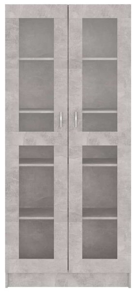 VidaXL betonszürke forgácslap vitrinszekrény 82,5 x 30,5 x 185,5 cm