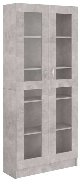 VidaXL betonszürke forgácslap vitrinszekrény 82,5 x 30,5 x 185,5 cm
