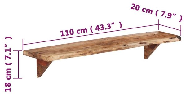 Akácfa Fali Polc - 2 db - 110cm
