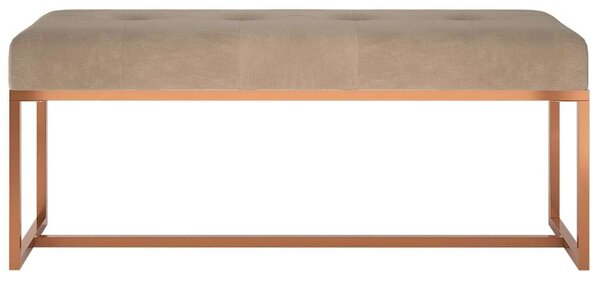 Elegáns Bársony Pad - Bézs - Rózsaarany Lábak - 110x36x45 cm