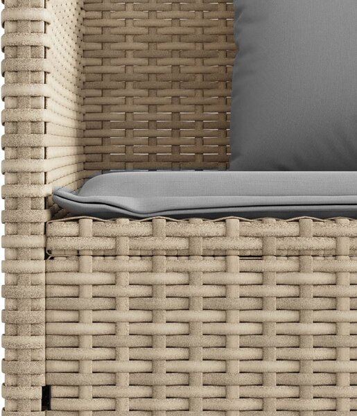 Bézs polyrattan kerti pad párnákkal