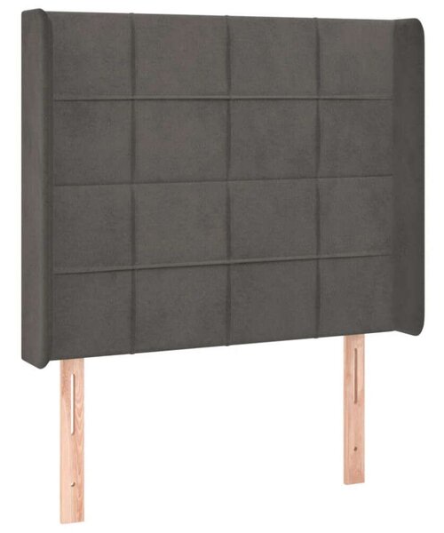 VidaXL sötétszürke bársony LED-es fejtámla 103x16x118/128 cm