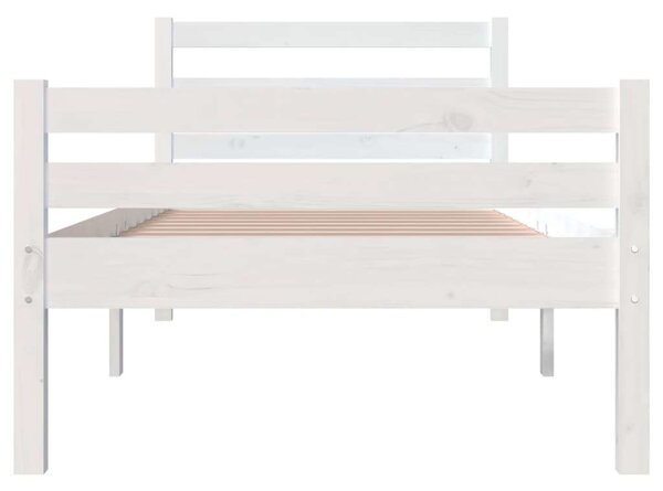 VidaXL Fehér Ágykeret - Tömör Fenyőfa - 100x200 cm