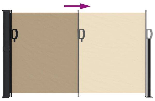 Bézs behúzható oldalsó napellenző 120 x 500 cm